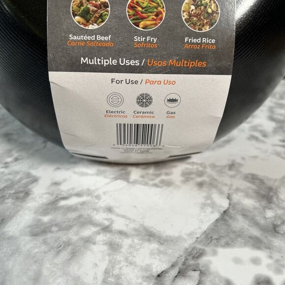 Imusa Wok Frying Saute Pan 9.5" Non-Stick Skillet Cooking Fry Coating 3” Depth - Picture 4 of 6